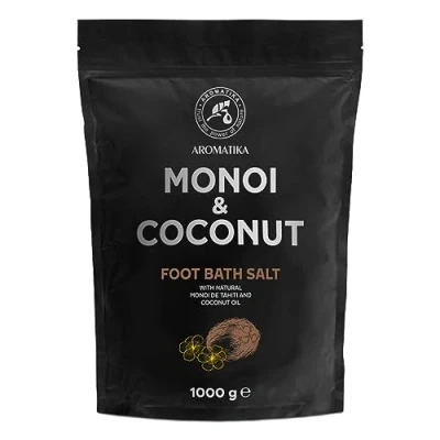 Abbildung von Fußbadesalz Monoi de Tahiti Kokos 1000g Pediküre Fußbad Zusatz mit und Kokosnuss Öl Naturreinem Meersalz Fußpflege Entspannung Aromatherapie