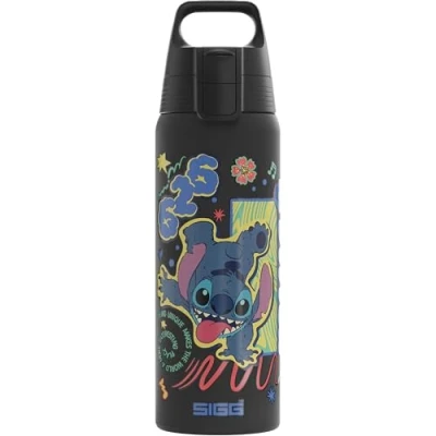 Abbildung von SIGG Edelstahl Trinkflasche Kinder Shield One Disney Lilo &amp; Stitch Für Kohlensäurehaltige Getränke Geeignet Auslaufsicher Federleicht BPA frei Sport Schule Black 0,75L
