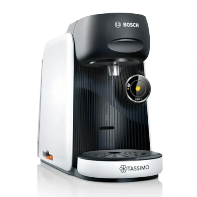 Abbildung von Bosch Tassimo finesse friendly Kapselmaschine TAS164E, 70 Getränke, intensiverer Kaffee auf Kopfdruck, Abschaltautomatik, nachhaltig, perfekt dosiert, 1400 W, weiß/schwarz