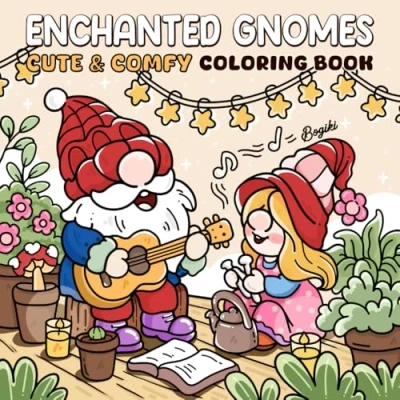 Abbildung von Enchanted Gnomes: Whimsical Gnome Coloring Book for Adults Delightful Illustrations Stress Relief and Relaxation