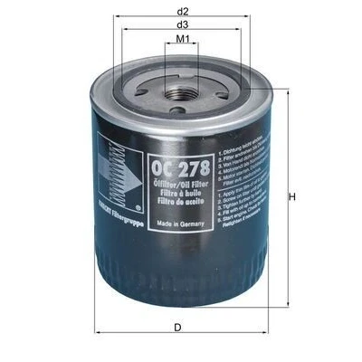 Abbildung von MAHLE ORIGINAL OC 278 Ölfilter Anschraubfilter OPEL: Omega A Caravan, Saloon
