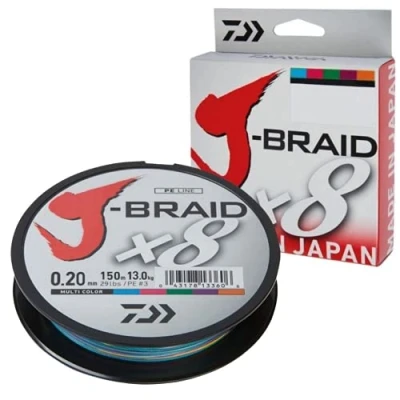 Abbildung von Daiwa J Braid X8 Multi Color 0.13mm 8.0kg 150m