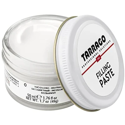 Abbildung von Tarrago Füllpaste Glas 50ml zur Reparatur von Leder , Kunstleder und Gummischuhen aller Art (farblos 00)