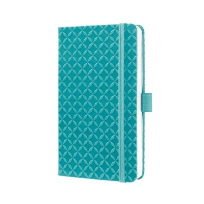 Abbildung von Sigel JN102 Notizbuch A6 liniert türkis, Tagebuch Jolie, Hardcover, Gummiband, Stifteschlaufe, Einstecktasche, Aqua Green, vegan, aus nachhaltigem Papier
