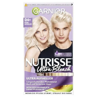 Abbildung von Garnier Nutrisse Aufheller für jedes Haar, Bleaching Creme Aufhellung bis zu 9 Stufen und gegen Gelbstich, Ultra Bleach, D4+