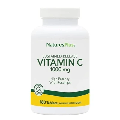 Abbildung von NaturesPlus Vitamin C hochdosiert mit Hagebutte (1000 mg, 180 Tabletten) Ascorbinsäure und Hagebutten Tabletten