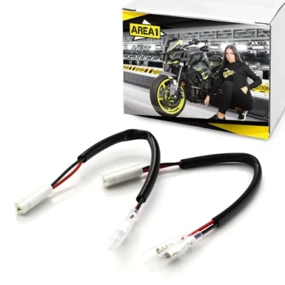 Abbildung von Area1 Motorrad LED Blinker Adapter Kabel Stecker (2 Stück) (kompatibel mit Leitungen))