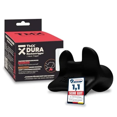 Abbildung von TMX® DURA Nackentrigger Zur Eigenbehandlung von Nackenschmerzen, Halswirbelsäule Kopfschmerzen, Migräne, Schwindel &amp; Tinnitus Akupressur für den Nacken Der Nackenspezialist Made in Germany