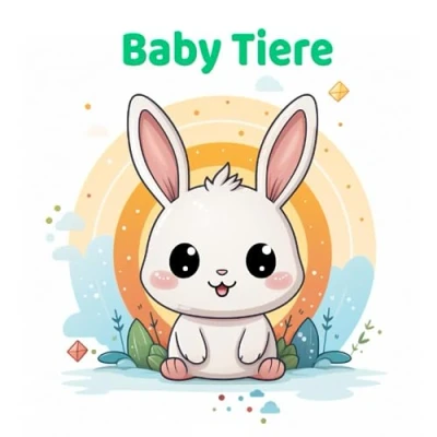 Abbildung von Süße Baby Tiere als Malbuch für Erwachsene, Kinder und Senioren (Tier Malbücher)