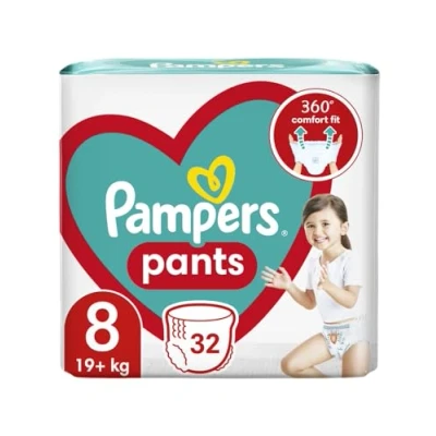 Abbildung von Pampers Pants Windel Größe 8 (19+ kg), 32 Stück, Windeln mit Stop &amp; Protect Anti Leckage Hinten
