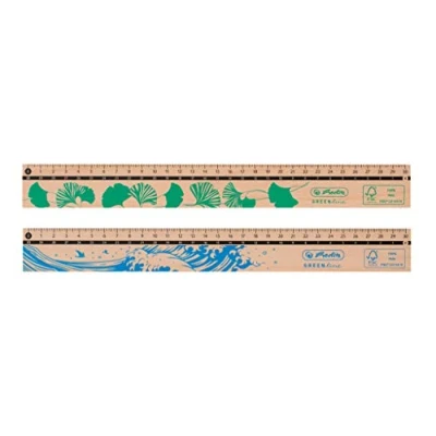Abbildung von herlitz 50033621 Lineal, 30 cm, aus 100% FSC Holz, 1 Stück