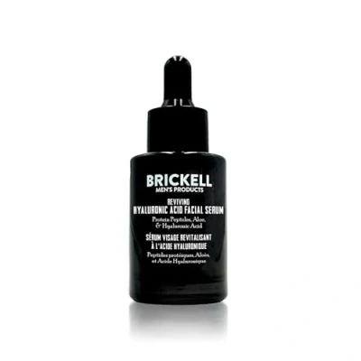 Abbildung von Brickell Anti Aging Hyaluronsäure Serum für Männer das Gesicht, belebendes Tagesserum Männer, Natürliches und Organisches Vitamin C Gesichtsserum mit Proteinpeptiden, 30 ml, Parfümiert