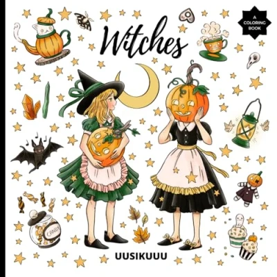 Abbildung von Witches A Coloring Book: Witch Themed Halloween Book for Adults and Kids (Witches Books)
