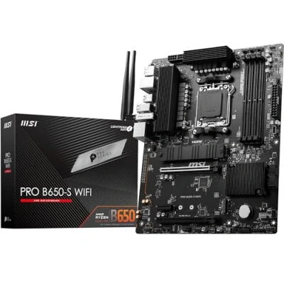 Abbildung von MSI PRO B650 S WiFi Motherboard, ATX Unterstützt AMD Ryzen 7000 Serie Prozessoren, AM5 DDR5 Memory Boost 6000+MHz/OC, 2 x PCIe 4.0 x16, M.2 Gen4, Wi Fi 6E