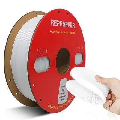 Abbildung von RepRapper 95A TPU Filament, 1,75 mm, flexibles, weiches 1 kg Kartonspule, Maßgenauigkeit +/ 0,03 passend für die meisten FDM Drucker, Weiß