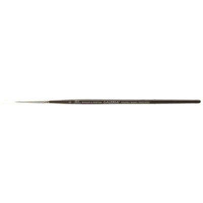 Abbildung von Winsor &amp; Newton 5734000 Galeria Acrylpinsel, aus Synthetikfasern, ideale Kontrolle für dickere Farbaufträge, kurzer Stiel, Rundpinsel Nr. 0, 1,2 mm