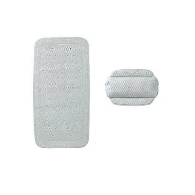 Abbildung von Kleine Wolke Wanneneinlagen Set 2 teilig Calypso, 36 x 72 cm + 32 x22 cm, platin, Anthrazit