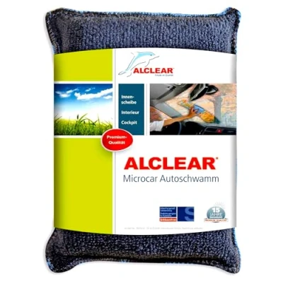 Abbildung von ALCLEAR 950014Microcar Auto Mikrofaser Scheiben Schwamm Autopflege, blau/grau, aus Mikrofasertuch Material, Trockentuch gegen Beschlagene Windschutzscheibe, Dunkelgrau