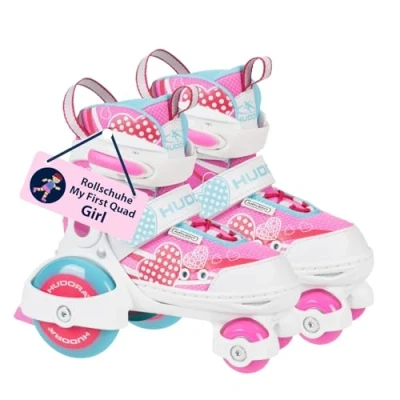 Abbildung von HUDORA Rollschuh My First Quad in versch. Größen &amp; Farben hochwertige Rollschuhe für Kinder bis 20kg größenverstellbar sichere Einsteiger Rollerskates mit großen Rollen