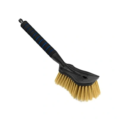 Abbildung von ToM PaR Auto Waschbürste I Wasser bürste mit Schlauchanschluss Autowaschbürste Wasseranschluss Weiche, feine und zarte Borsten Komfortabler Griff Länge: 44 cm Blau