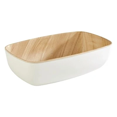 Abbildung von APS 84555 GN 1/9 Schale FRIDA, 17,6 x 10,8 cm, Höhe 5,5 Melamin, weiß/Holzoptik