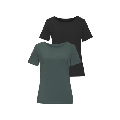Abbildung von LASCANA T Shirt »mit Rundhals Ausschnitt«, (2er Pack), aus elastischer Baumwoll Modal Qualität