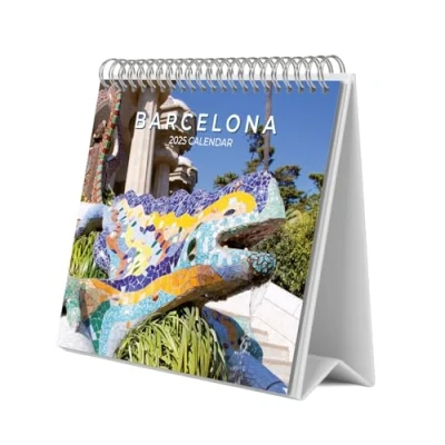 Abbildung von Grupo Erik Kalender 2025 Tischkalender Barcelona Familienplaner zum Aufstellen 20 x 17 cm Jahreskalender
