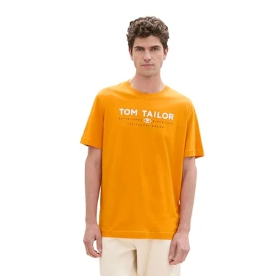 Abbildung von TOM TAILOR Herren Basic T Shirt mit V Ausschnitt,12392 fresh Pepper orange, XXL