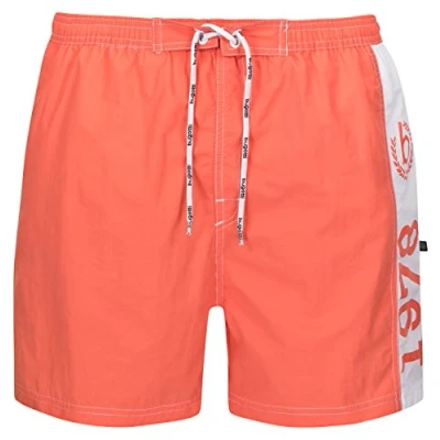 Abbildung von bugatti® Herren Badeshort in Marineblau, türkis oder schwarz (Medium, orange Weiss)