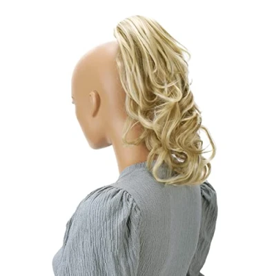 Abbildung von CAISHA 35cm Haarteil Helena Zopf Haarverlängerung mit Butterflyklammer Voluminös Gewellt Hell Blond Mix H87