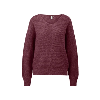 Abbildung von QS Strickpullover, Damen, Größe: Small, Bordeaux