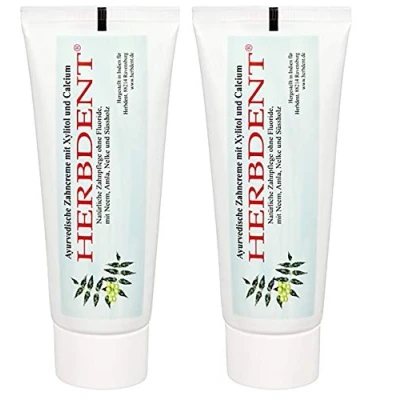 Abbildung von Herbdent Ayurvedische Zahncreme Mit Xylitol + Calcium Ohne Flourid (2 x 80 ml)