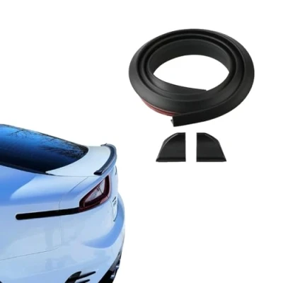 Abbildung von DuDuZui Auto Heck Spoiler, 1,5m/4.9ft Universal Gummi Streifen Bar Spoiler Tailfin Tail Fin Rear Wing Heckklappe Schrägheck für Die Beliebtesten Autos