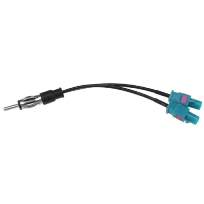 Abbildung von YINETTECH 1 STÜCK DAB Splitter Adapter DIN Stecker auf Dual Fakra Autoradio Antennen Splitterkabel Kabel RG174 Kompatibel mit Seat