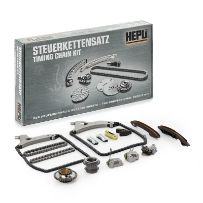 Abbildung von HEPU 21 0565 Steuerkettensatz mit Zwischenwellenzahnrad, Kurbelwellenzahnrad Zahnkette, Kette geschlossen, Simplex MERCEDES BENZ: CLS Coupe, GLK