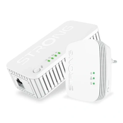 Abbildung von STRONG Powerline Set WiFi 1000 MB/S, WLAN aus der Steckdose, für vollständige Abdeckung, mit LAN Anschlüssen, POWERLWF1000DUOMINI