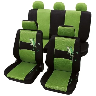 Abbildung von PETEX Auto Sitzbezüge Universal Komplett Set 11 teilig Gecko grün, Eco Class mit SAB 1 Vario