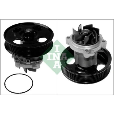 Abbildung von INA 538 0442 10 Wasserpumpe mit Riemenscheibe Dichtung für Keilrippenriementrieb OPEL: Astra J Hatchback, Corsa D Meriva B