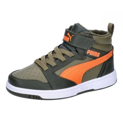 Abbildung von Puma Unisex Kinder Rebound V6 Mid WTR Ac+ Ps Sneaker, Dark Olive Maple Syrup Olive, 31 EU