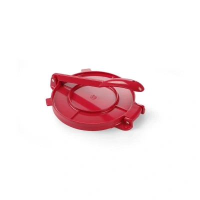 Abbildung von HENDI Tortillapresse Ø 20 cm Aluminium in rot pulverbeschichtet 68,5 x 25 für hausgemachte Tortillas, Gastro Tortilla Presse