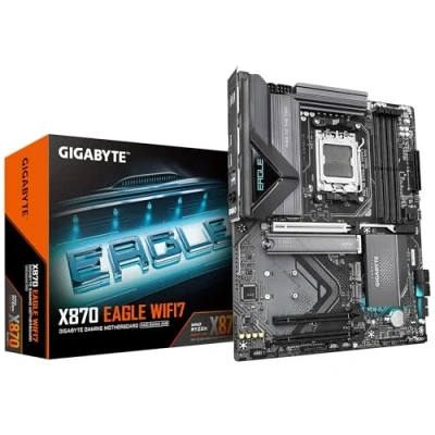 Abbildung von GIGABYTE X870 Eagle WIFI7 Motherboard Unterstützt AMD Ryzen 9000 CPUs, 14+2+2 Phasen VRM, bis zu 8000MHz DDR5 (OC), 1xPCIe 5.0, Wi Fi 7, 2.5GbE LAN, USB 4