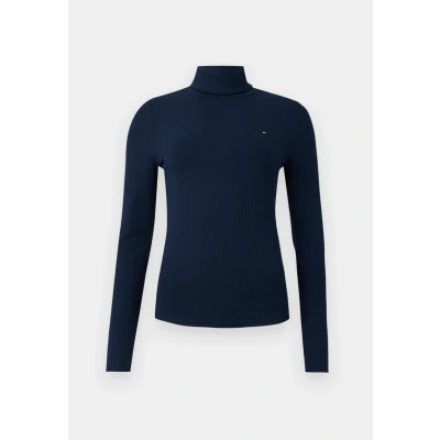 Abbildung von Tommy Hilfiger Langarmshirt »SLIM 5X2 RIB ROLL NK LS«, in gerippter Struktur