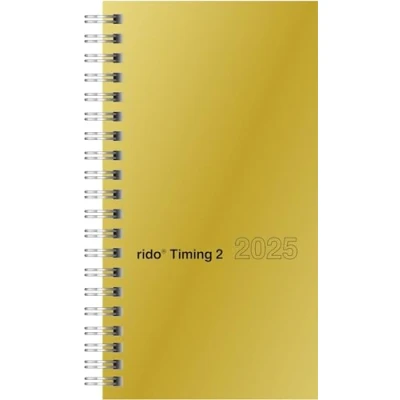 Abbildung von rido/idé Taschenkalender Modell Timing 2 (2025), Seiten = 1 Woche, A6, 176 Seiten, Glanzkarton Einband, goldfarben