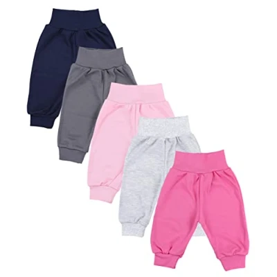 Abbildung von TupTam Unisex Baby Pumphose 5er Pack aus Oeko Tex zertifizierten Materialien Langhose Unisex, Farbe: Mädchen 5, Größe: 92
