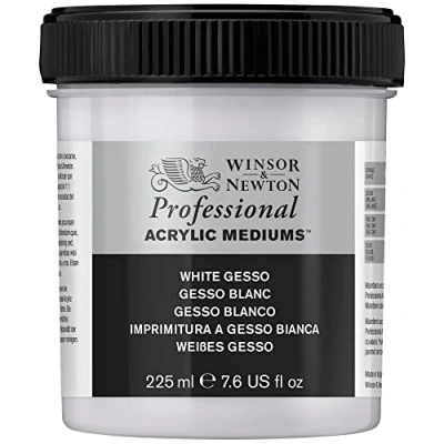 Abbildung von Winsor &amp; Newton 3040920 Weisses Gesso, Grundierung für Acrylfarben, Ölfarben, Alkydfarben 225ml Topf