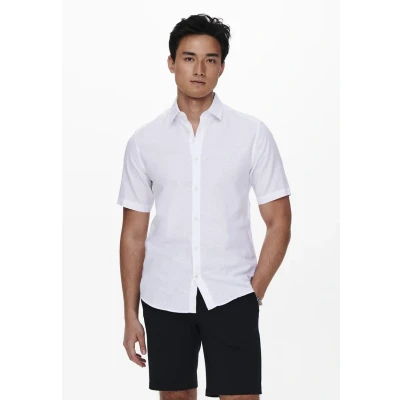 Abbildung von Only &amp; Sons Onscaiden SS Solid Hemd, Herren, Größe: XL, White