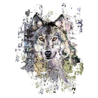 Abbildung von Ideen mit Herz Color Bügeltransfers, 23,5 x 34 cm, filigran ohne Hintergund Textilien wie T Shirts &amp; Taschen Bügelmotiven verzieren Bilder schnell einfach aufbügeln DIY Textildesign (Wolf)