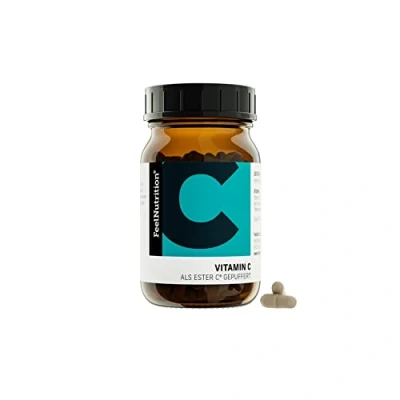 Abbildung von Vitamin C Ester C® gepuffert IM GLAS, OHNE WEICHMACHER Pro Kapsel 395 mg elementares Magnesiumstearat vegan &amp; hochdosiert 110 Kapseln Deutsche Premiumqualität