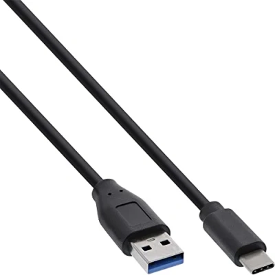 Abbildung von InLine 35712 USB 3.1 Kabel, Typ C Stecker an A Stecker, schwarz, 2m