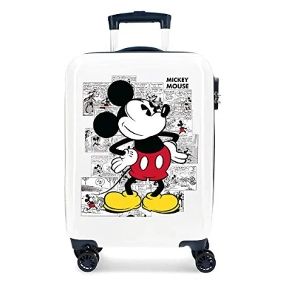 Abbildung von Disney Mickey Comic Kabinenkoffer Blau 38x55x20 cms Hartschalen ABS Kombinationsschloss 34L 2,6Kgs 4 Doppelräder Handgepäck, Weiß